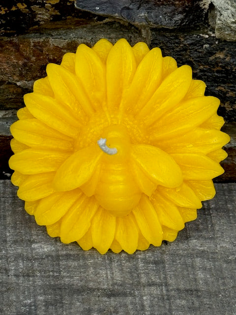 Floating Sunflower with Bee Candle